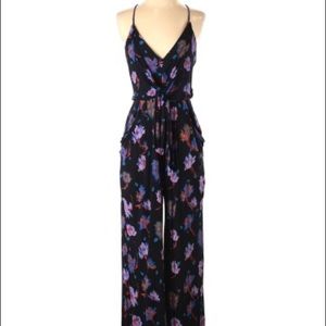 Anthropologie Floral Print Cropped Jumpsuit